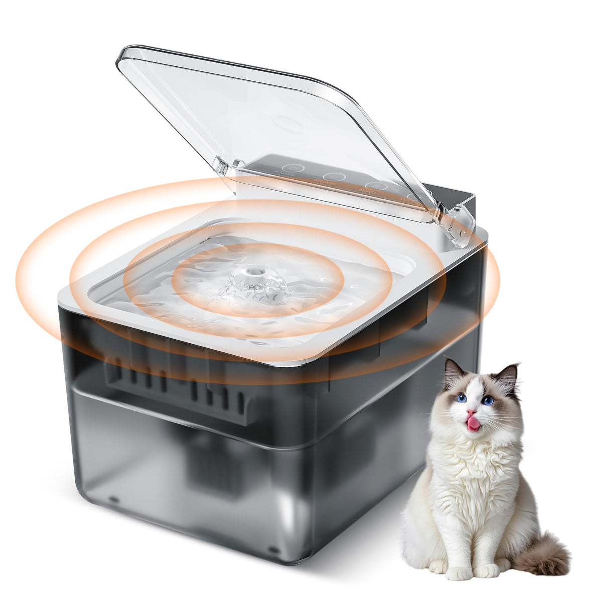 Wireless Rechargeable Stainless Steel Cat Water Fountain 3L