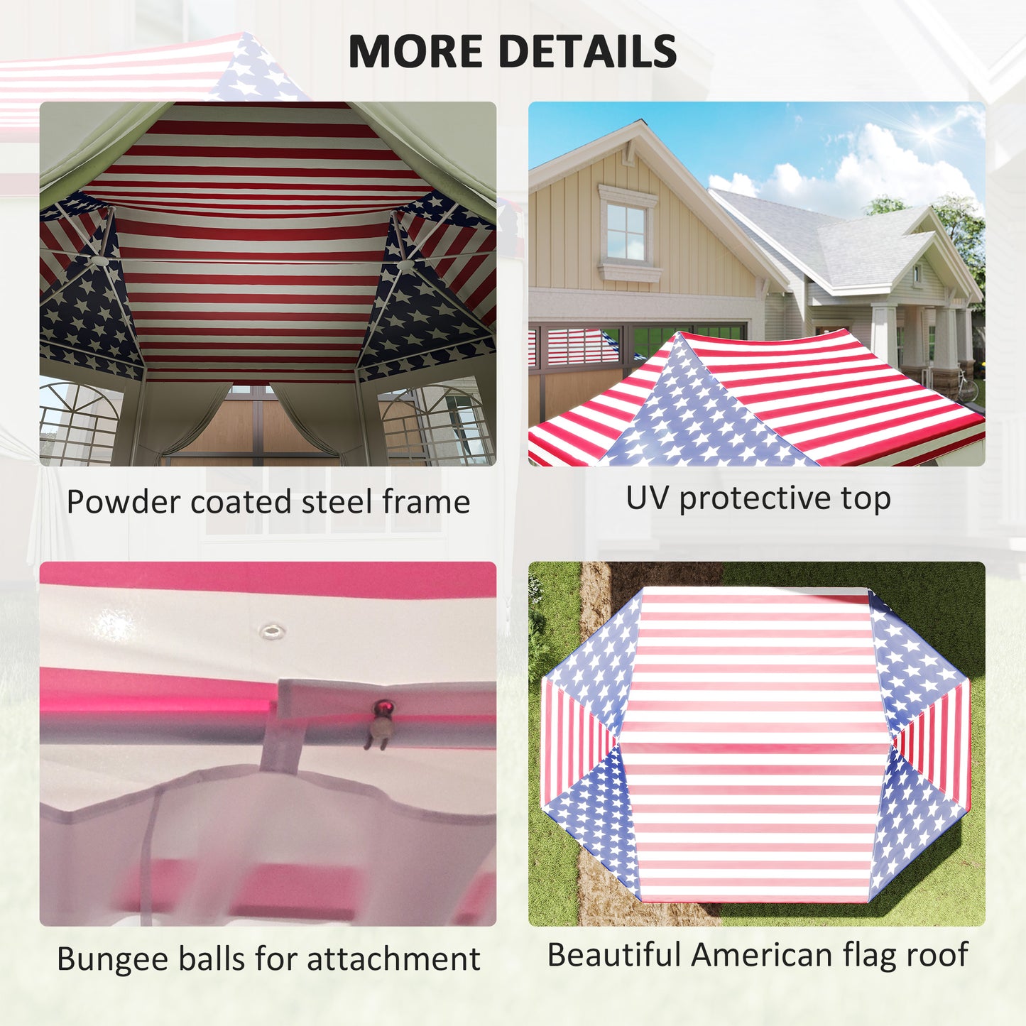 Heavy Duty Party Tent - 22.3 x 16.4 ft with 2 Doors & 6 Windows - American Flag