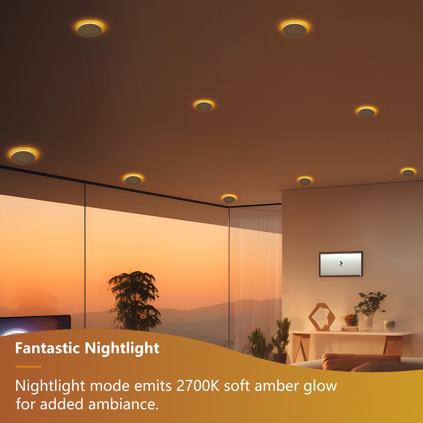 12 Pack 4-Inch Recessed LED Lights with Night Light Dimmable 5 Color Options