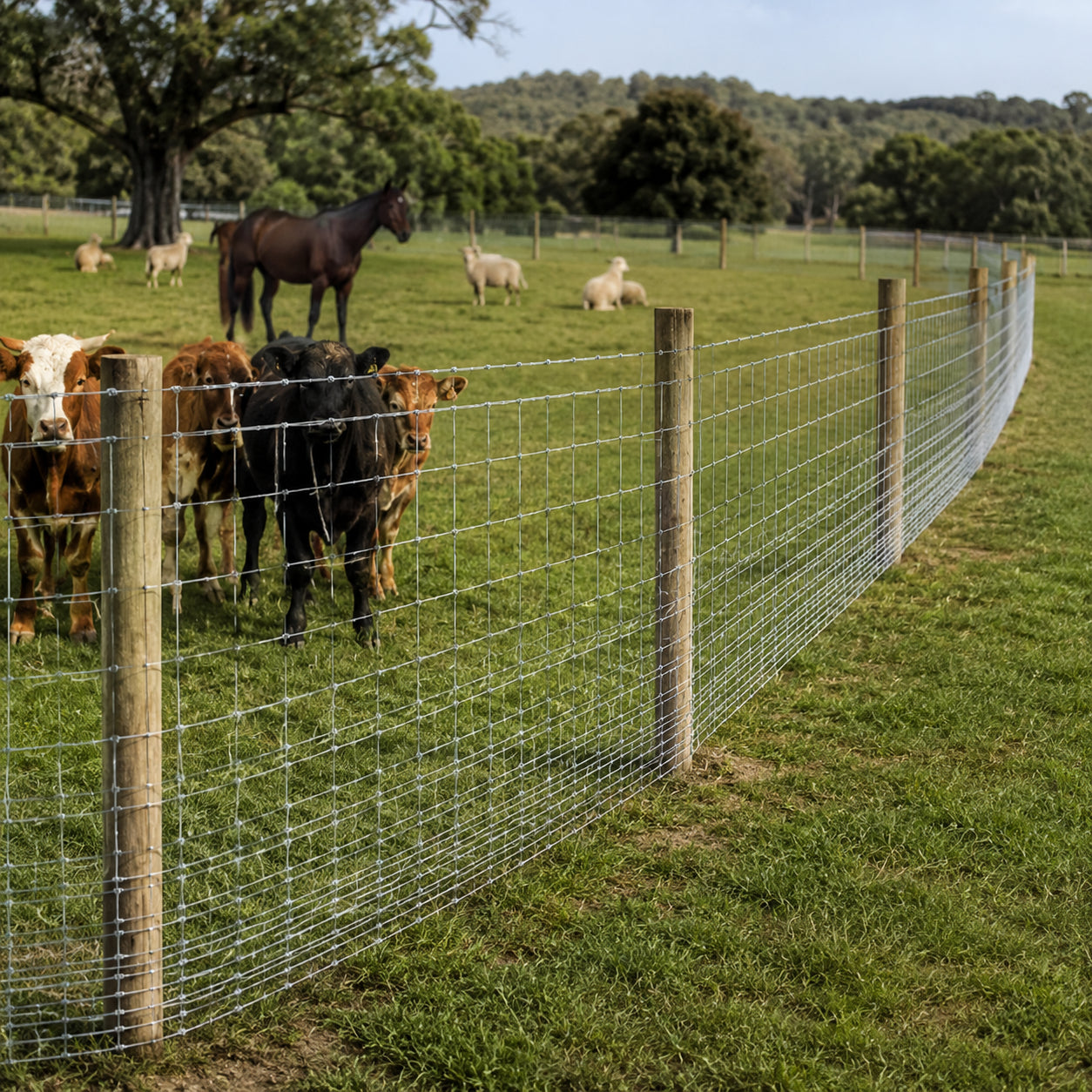 Heavy-Duty Galvanized Wire Fence - 5ft x 164ft for Cattle & Livestock