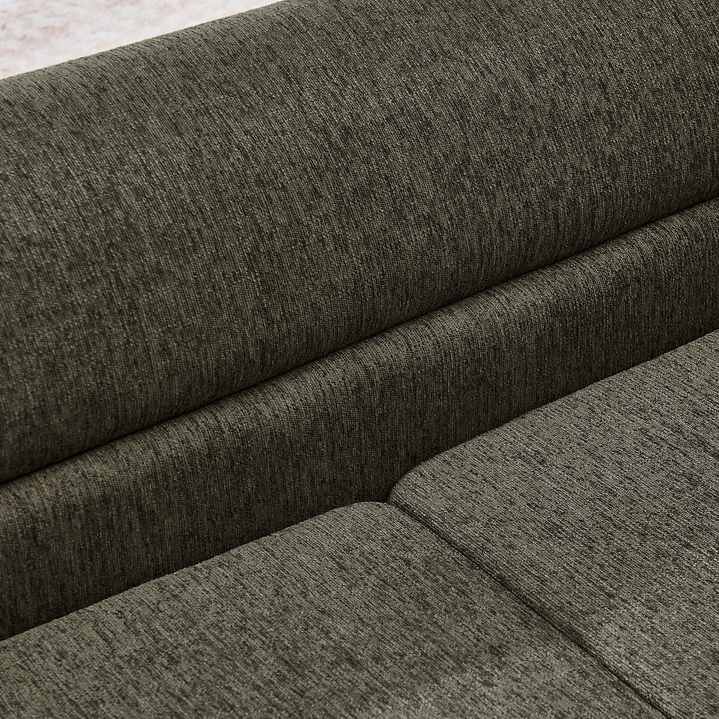 Oversized Dog Sofa Bed with Linen Fabric & Curved Armrest - Dark Gray