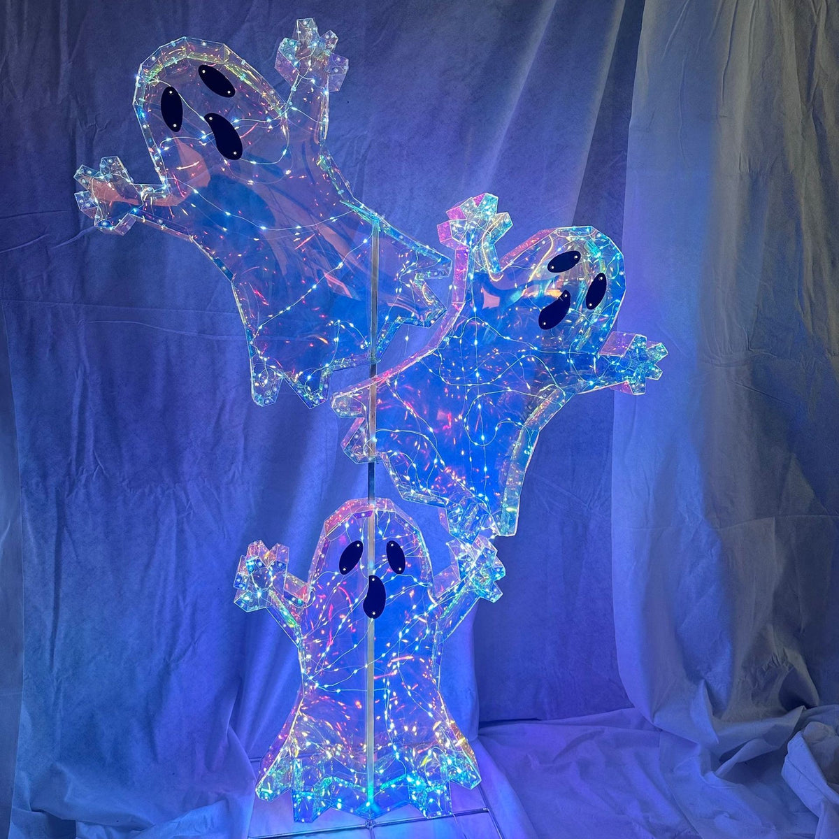 Halloween Ghosts Decoration Set - Three Ghosts Festive Ornaments USB Powered