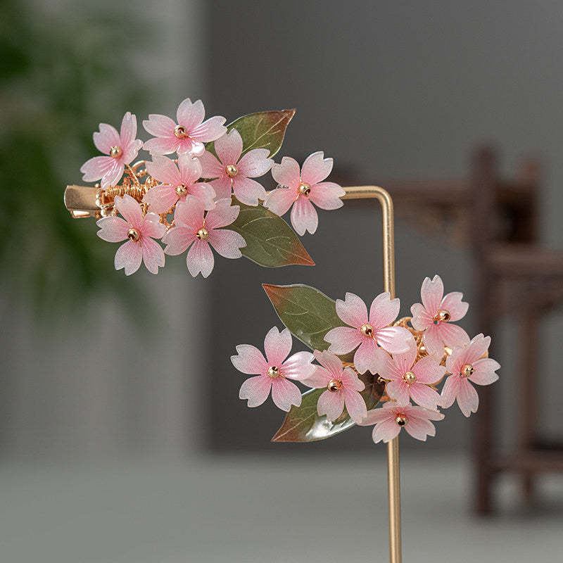 Vintage Floral Cheongsam Headpiece - Pink