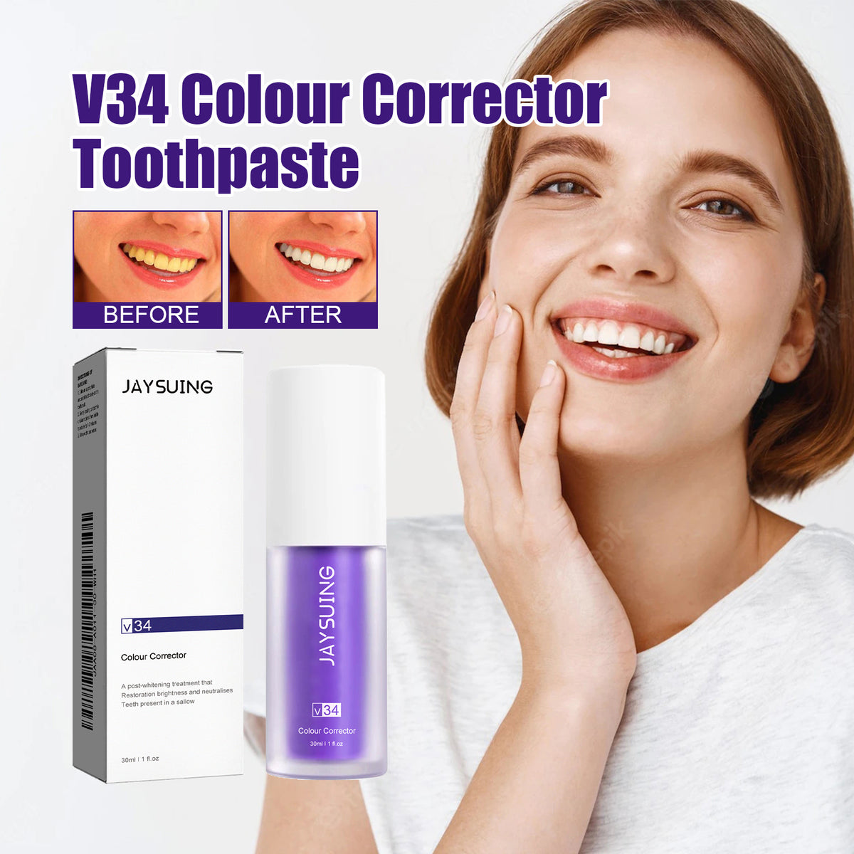 Purple Toothpaste 30ml - Whitening & Stain Removal