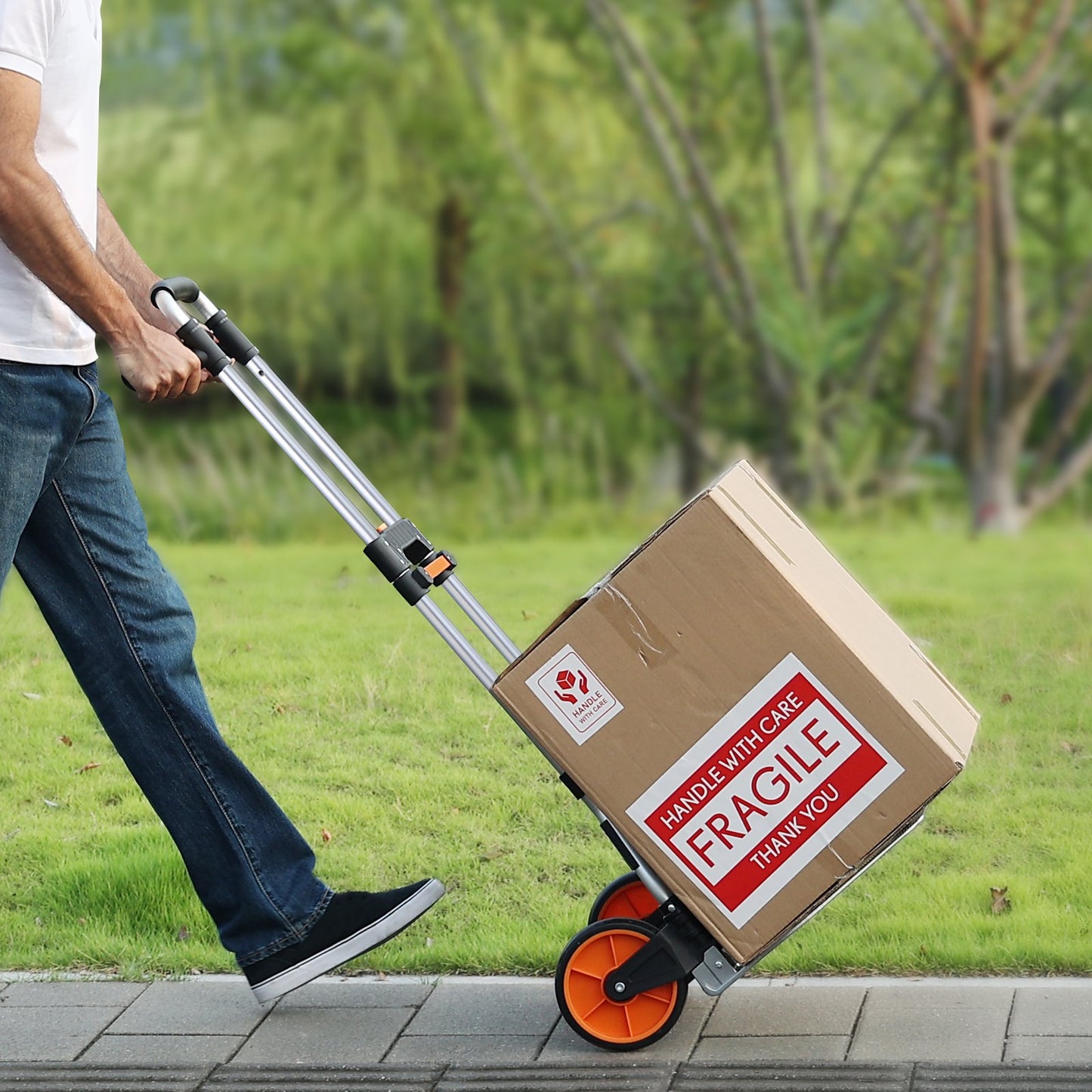 Folding Hand Truck 309 Lb Capacity Aluminum Portable Dolly with Telescoping Handle