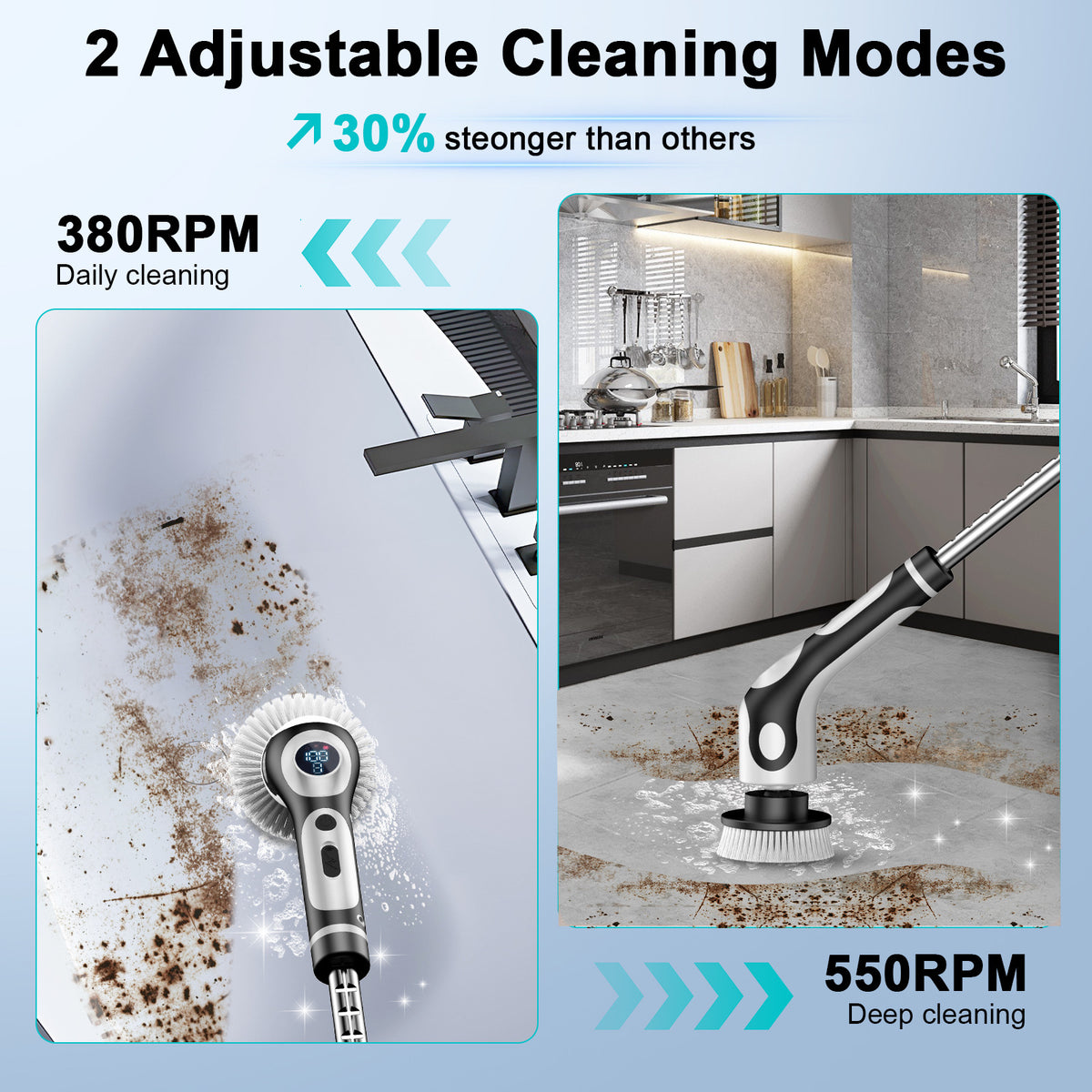 Wireless Charging Multifunctional Electric Cleaning Brush - White 9-in-1