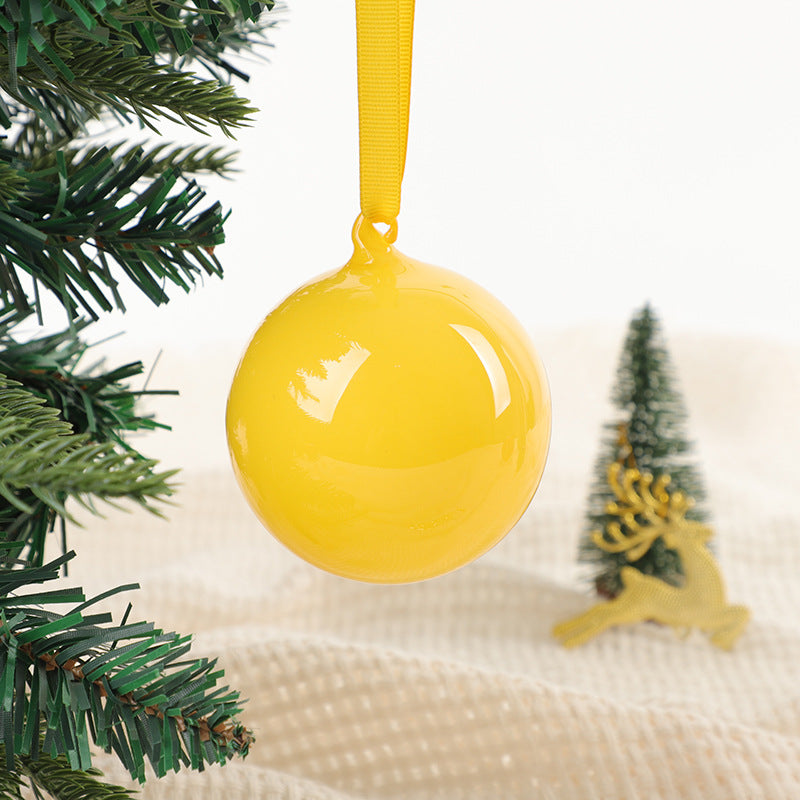 Christmas Glass Ornament Festive Holiday Ball Set - Handblown Decor