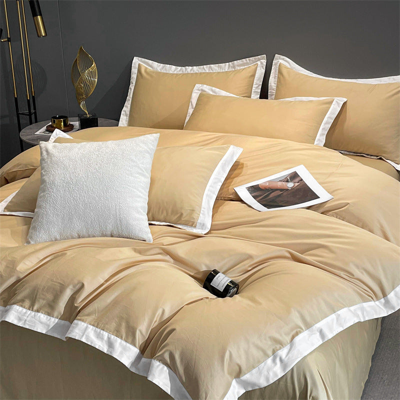 Four-Piece Velvet Bedding Set - Fitted Sheet Duvet Cover Pillowcase