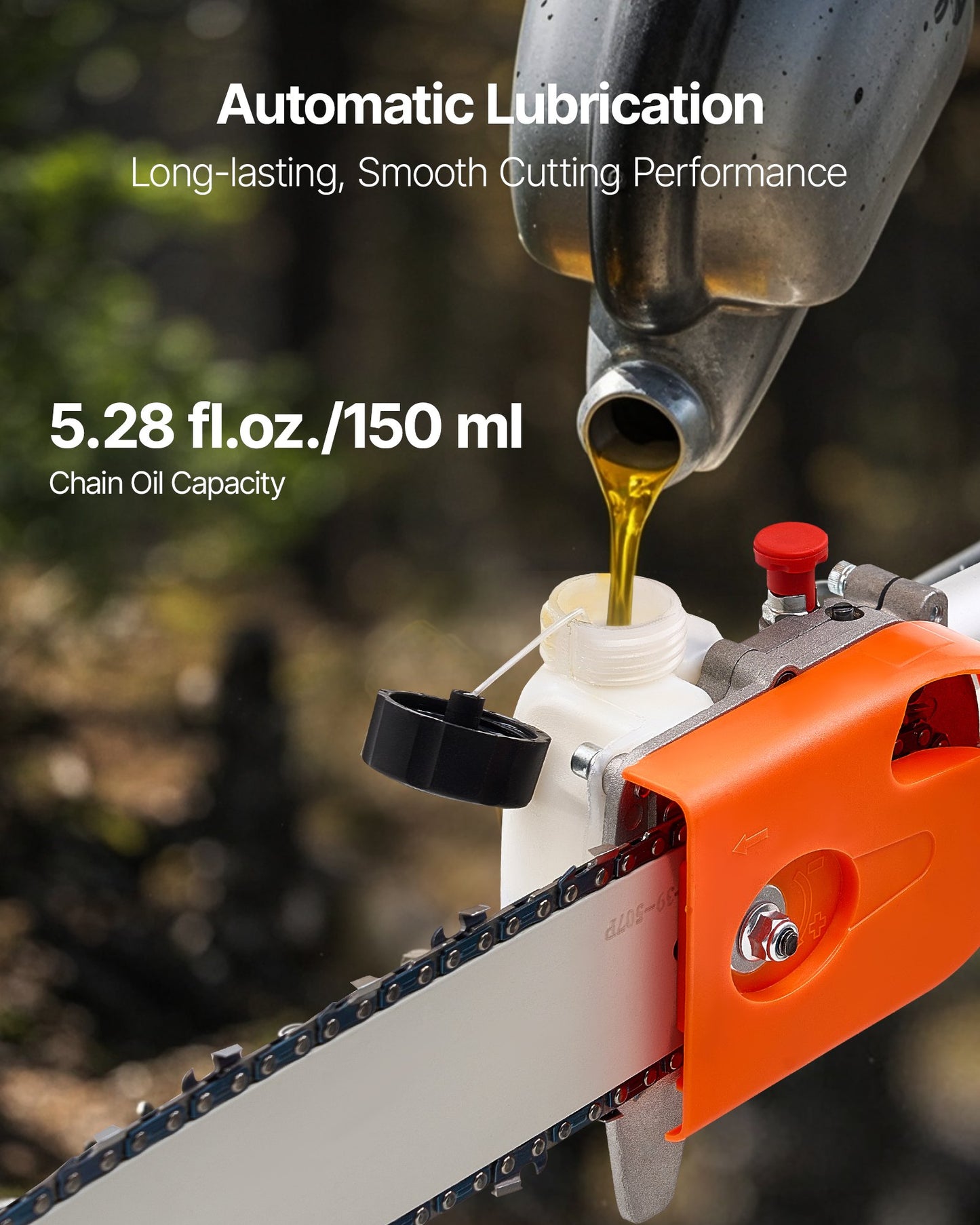 Gas Powered Pole Saw with Rotatable Head 43CC 2-Stroke Tree Trimmer 10-Inch Bar