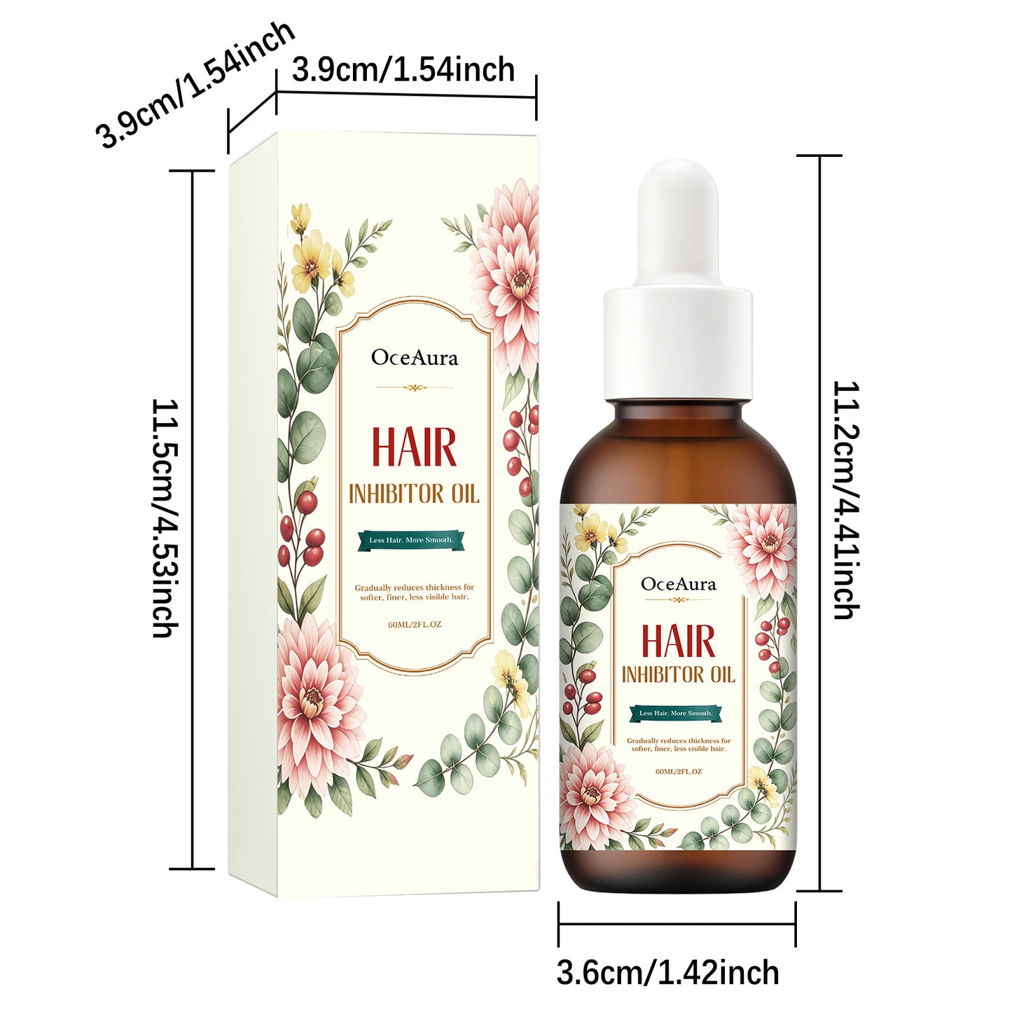 Hair Inhibitor Oil - 60ml Natural Hair Growth & Hair Removal Treatment