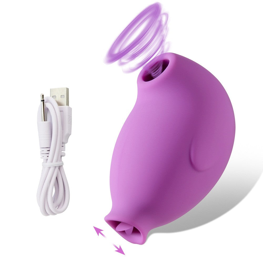 Penguin-Shaped Silicone Adult Stimulator with Vibration & Suction
