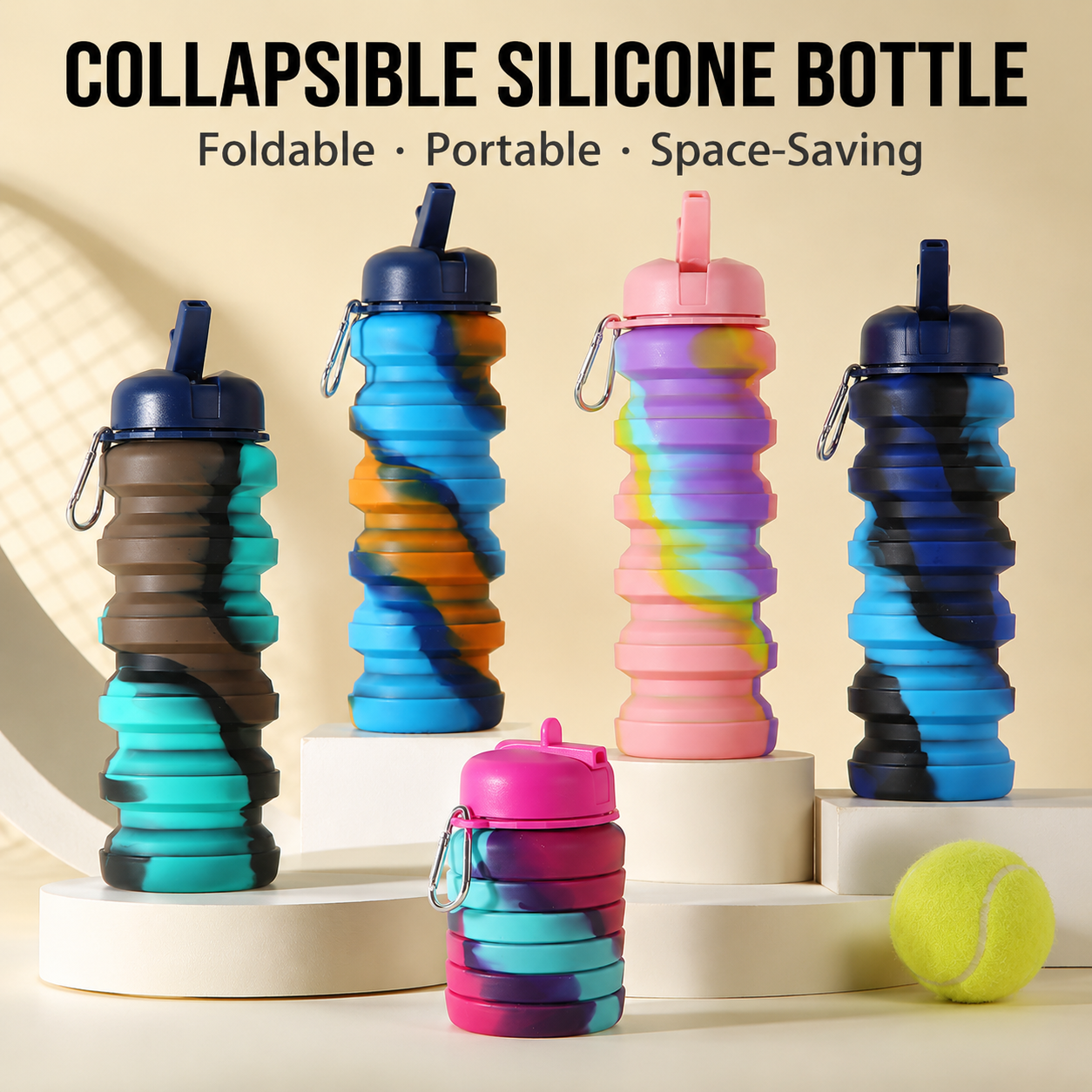 Collapsible Silicone Water Bottle for Outdoors and Sports - Portable & Reusable