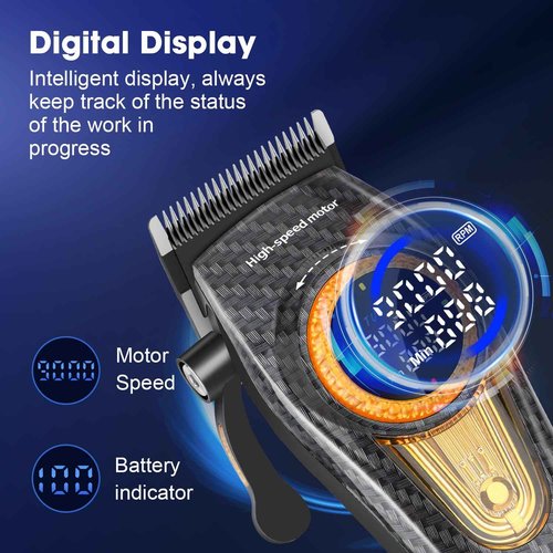KEMEI Professional Hair Clippers for Men, Clippers for Hair Cutting, Barber Clippers, Cordless Rechargeable Hair Clipper, Haircut Clippers, Hair Cutting Tools, LED Display, Gifts for Men