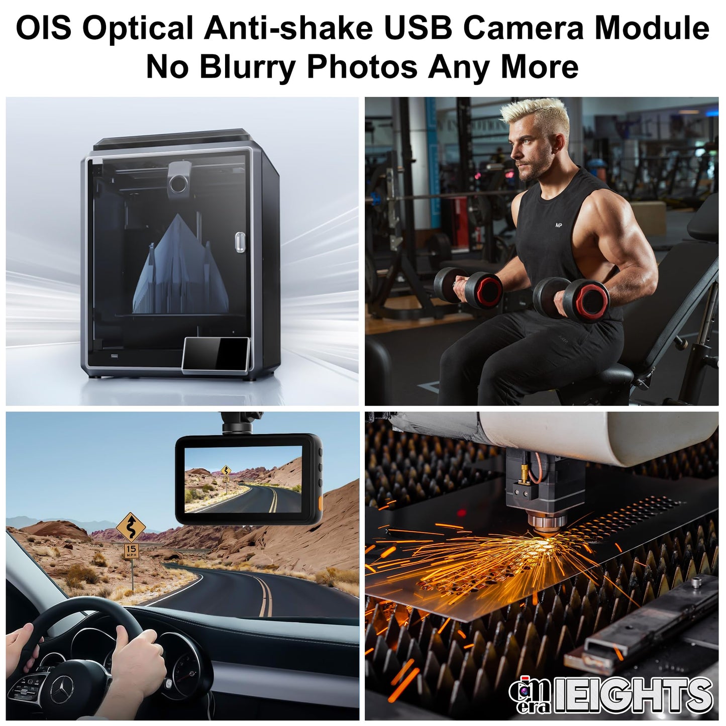 4K 30fps Autofocus Anti-shake USB Camera Module for Raspberry Pi, 3840(H)×2880(V)@15fps Lightburn Camera, 11mp Wide Angle Web Camera for Desktop Computer, Mini-Sized Webcam for Linux, Windows, Android