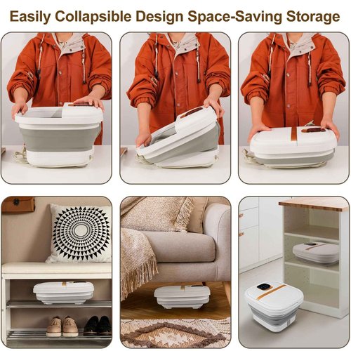 UNIFULL Collapsible Foot Spa Bath with Heat, Touch Screen, Massage Rollers, Bubble, Foot Pedicure Kit, Temperature Control, Foot Spa, Foot Bath Gifts