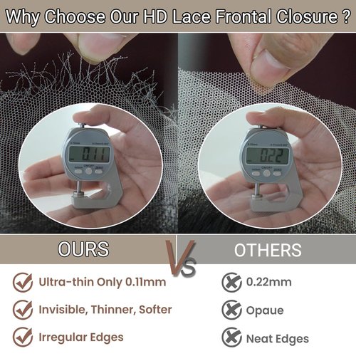 QDOMEIAI 16 Inch 4x4 HD Lace Closure Straight Human Hair – Melt Invisible Swiss Lace, Pre-Plucked Natural Hairline with Baby Hair