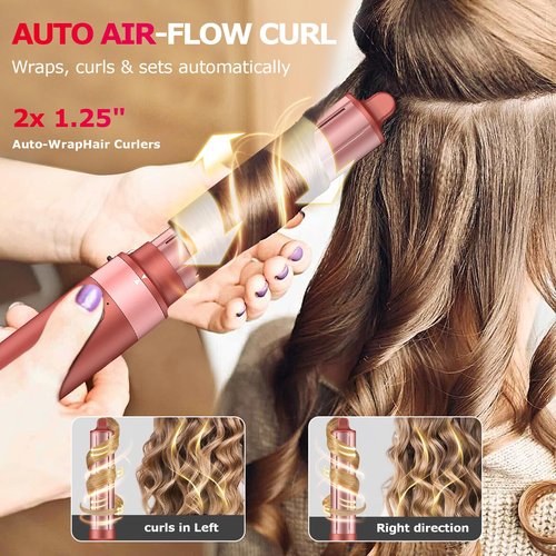 All-in-One Hair Tool Quick Drying, Hot-Air Curling Feature, Anti-Frizz Straightening, Volumizing Effect, Gentle on Hair