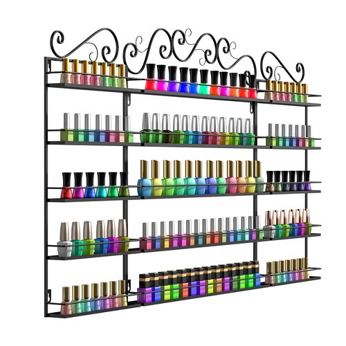 LASIEYO 5 Tier Nail Polish Racks, Nail Polish Racks for The Wall, Nail Polish Wall Rack Nail Polish Bottles | Essential Oil Storage Display Nail Polish Rack (170-200 Bottles - Black)