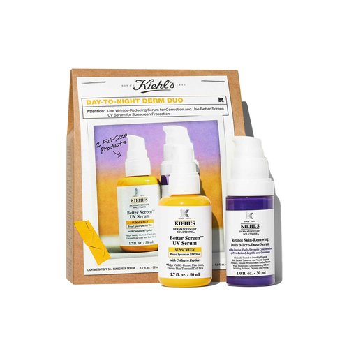 Kiehl's Anti Aging Skincare Set - $108 Value including Lightweight Sunscreen and Anti-Aging Retinol Serum - For Wrinkle Reduction and SPF Protection