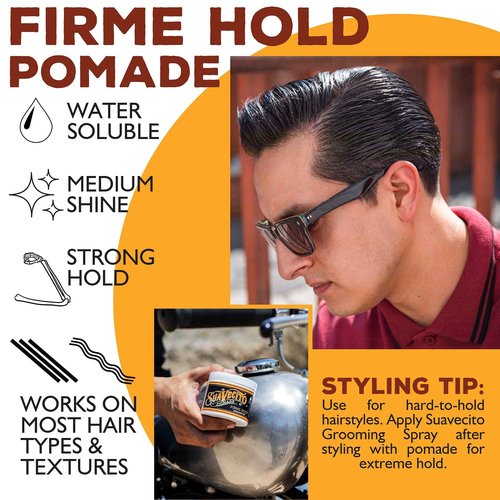Suavecito Strong Hold Hair Pomade For Men, 32 oz - Medium Shine Water Based Wax Like Flake Free Hair Gel - Easy To Wash Out - All Day Hold For All Hair Styles