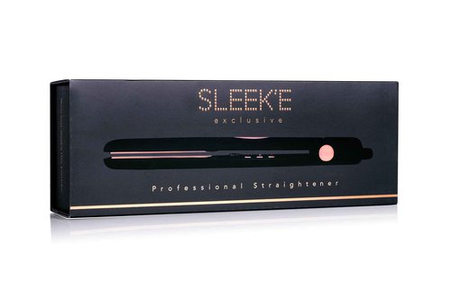 Sleek'e Professional Titanium Hair Straightener/Flat Iron for All Hair Types - 1-Inch Floating Plates with Negative Ion Booster for Shinier Hair (Black)