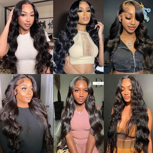 13x6 HD Frontal Wig 250 Density HD Lace Front Wigs Human Hair Pre Plucked with Baby Hair Brazilian Virgin Hair Glueless Body Wave Wig 20 Inch Transparent Lace Front Wigs Human Hair Natural Black