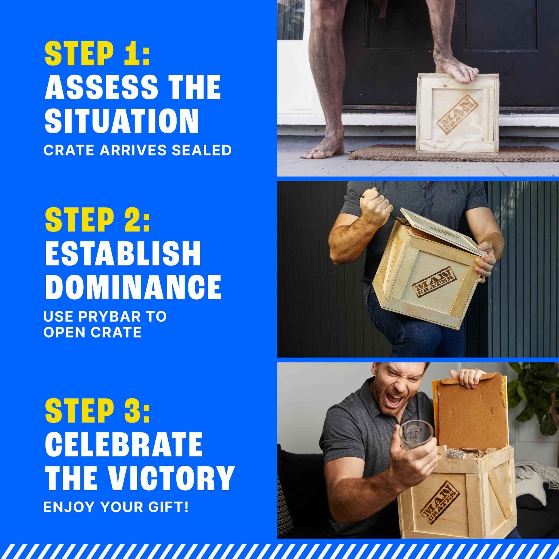 Man Crates, Beard Wrangler Mini Crate - Includes Beard Shampoo, Beard Balm, Grooming Oil, Beard Comb, Brush, & Scissors - Unique Gift for Men