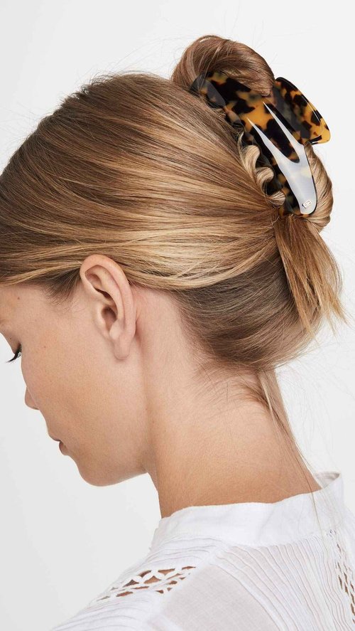 Alexandre de Paris Women's Large Jaw Clip, Tokyo Tortoise, Brown, Print, One Size