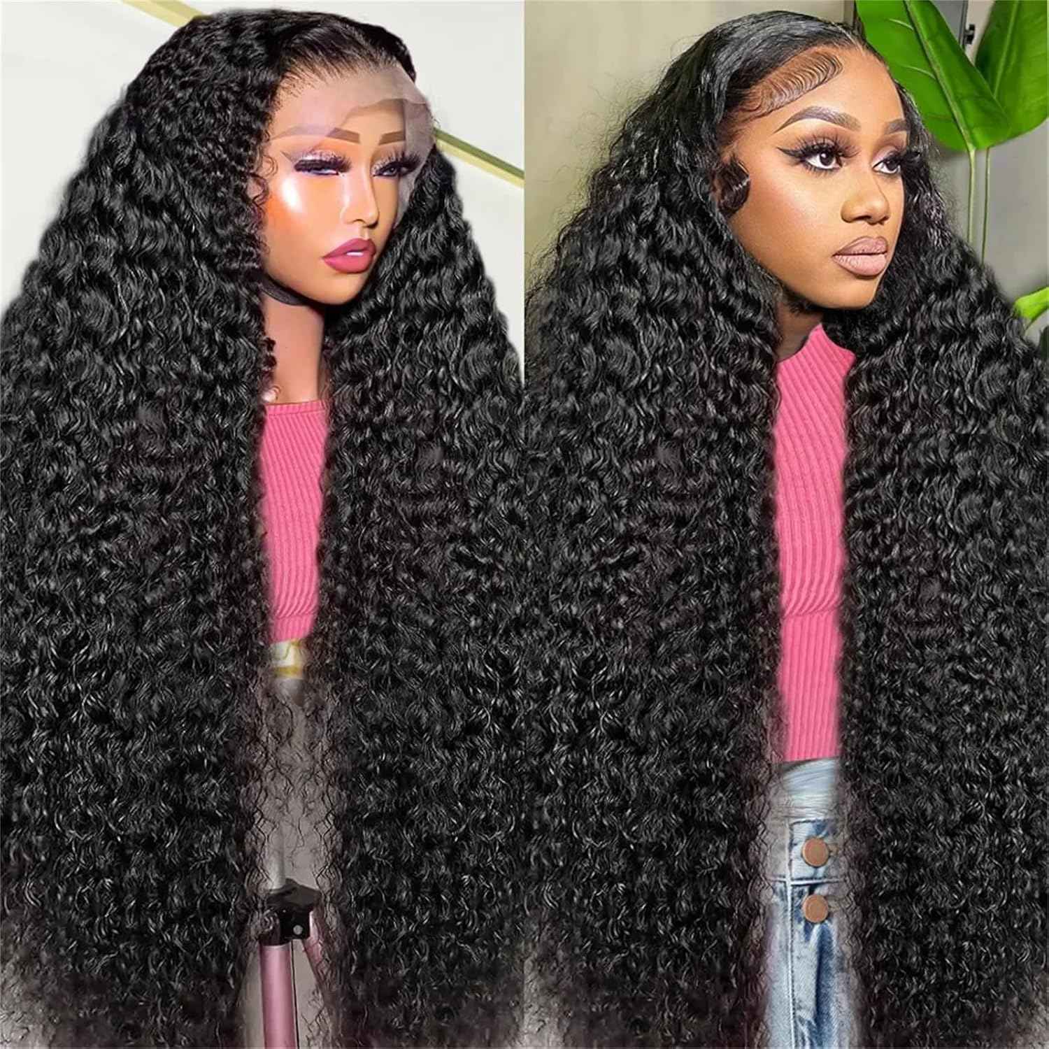 250% Density 13X6 Deep Wave Lace Front Wigs Human Hair Curly Wig Wet and Wavy HD Lace Front Wig Pre Plucked 100% Real Human Hair No Synthetic Blend No Tangle No Shedding Triple Lifespan 3X 20 Inch