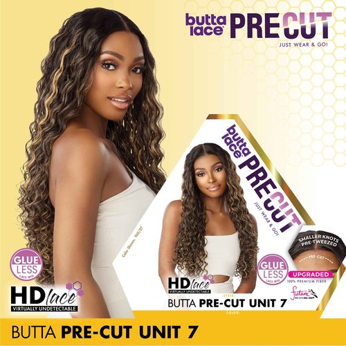 Sensationnel Butta Lace Precut Wigs - Unit 7 Glueless Extra Wide 5 Inch Deep Parting Synthetic Pre Tweezed Smaller Knot Hairline (TH2/30)