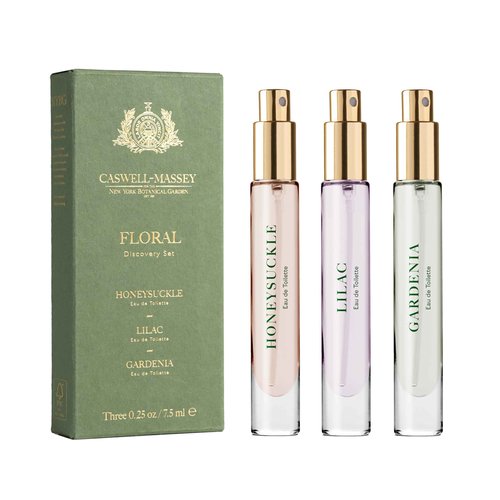 Caswell-Massey Floral Discovery Set – Includes Gardenia, Lilac & Honeysuckle – Travel Size Perfume for Women, Elegant Floral Scents – Botanical Perfume Gift Set – Made in USA, 0.25 Fl Oz Each