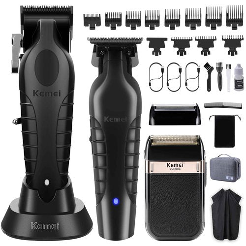 KEMEI Professional Hair Clippers, Hair/Beard Trimmer, Eletric Shaver Set for Men, Cordless Beard Trimmer, Rechargeable Barber Clippers, USB Fade Clipper Haircutting Kit, KM-2299, KM-2296, KM-2024