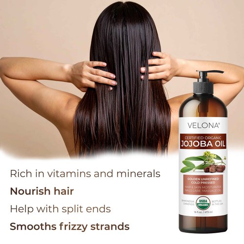 velona Jojoba Oil USDA Certified Organic - 1 Gallon / 128 Fl Oz | 100% Pure and Natural | Golden, Unrefined, Cold Pressed, Hexane Free | Moisturizing Face, Hair, Body, Skin Care