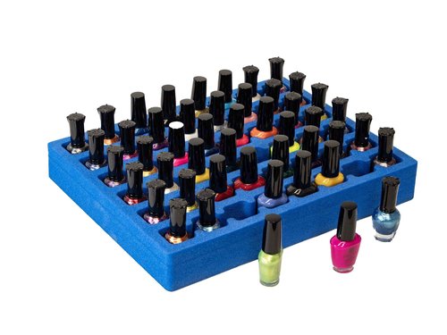 Cases By Source Nail Polish Organizer Tray for Drawers, Made in USA, 16.25 x 10 x 2 Inches, 45 Compartments, Waterproof Foam, Non-Slip, Anti-Rattle - Foam Bunny