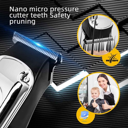 PHXCHAM Hair Clippers, Silent Cordless Hair Trimmer, Mini Hair Cutting Kit with 5 Guide Combs, USB Rechargeable Home Haircut Clippers for Men Kids