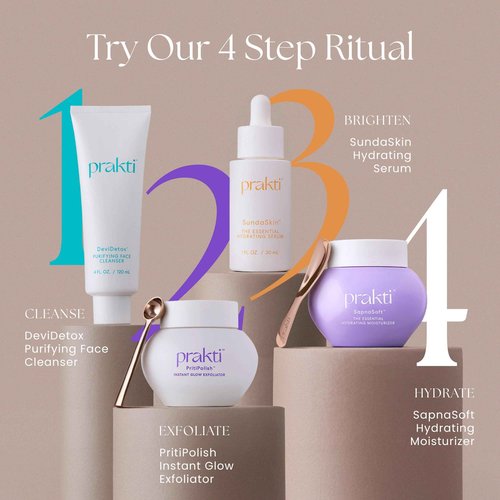Prakti PritiPolish Instant Glow Exfoliator, Gentle Facial Scrub Clears & Minimizes Pores, Instantly Smooths & Softens with Natural AHAs, 1 oz