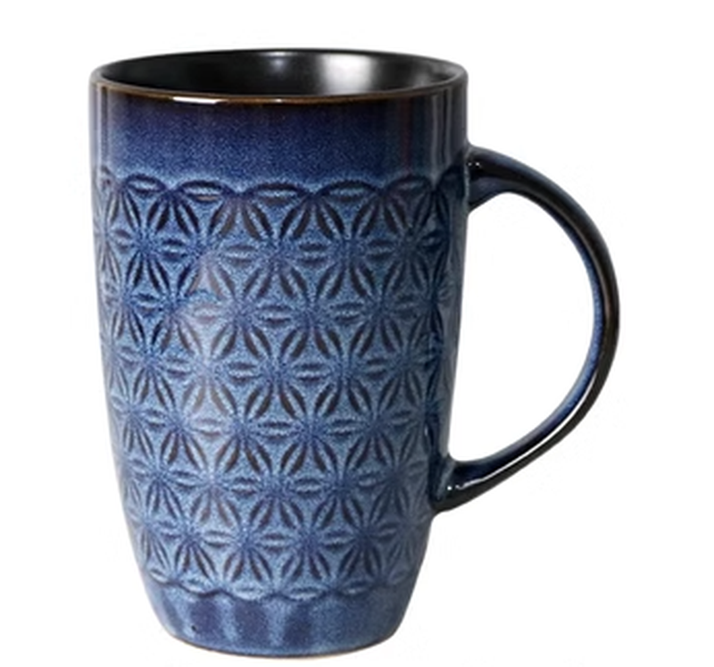 Large Capacity Ceramic Mug with Variable Glaze - Retro Kiln Style, 601ml