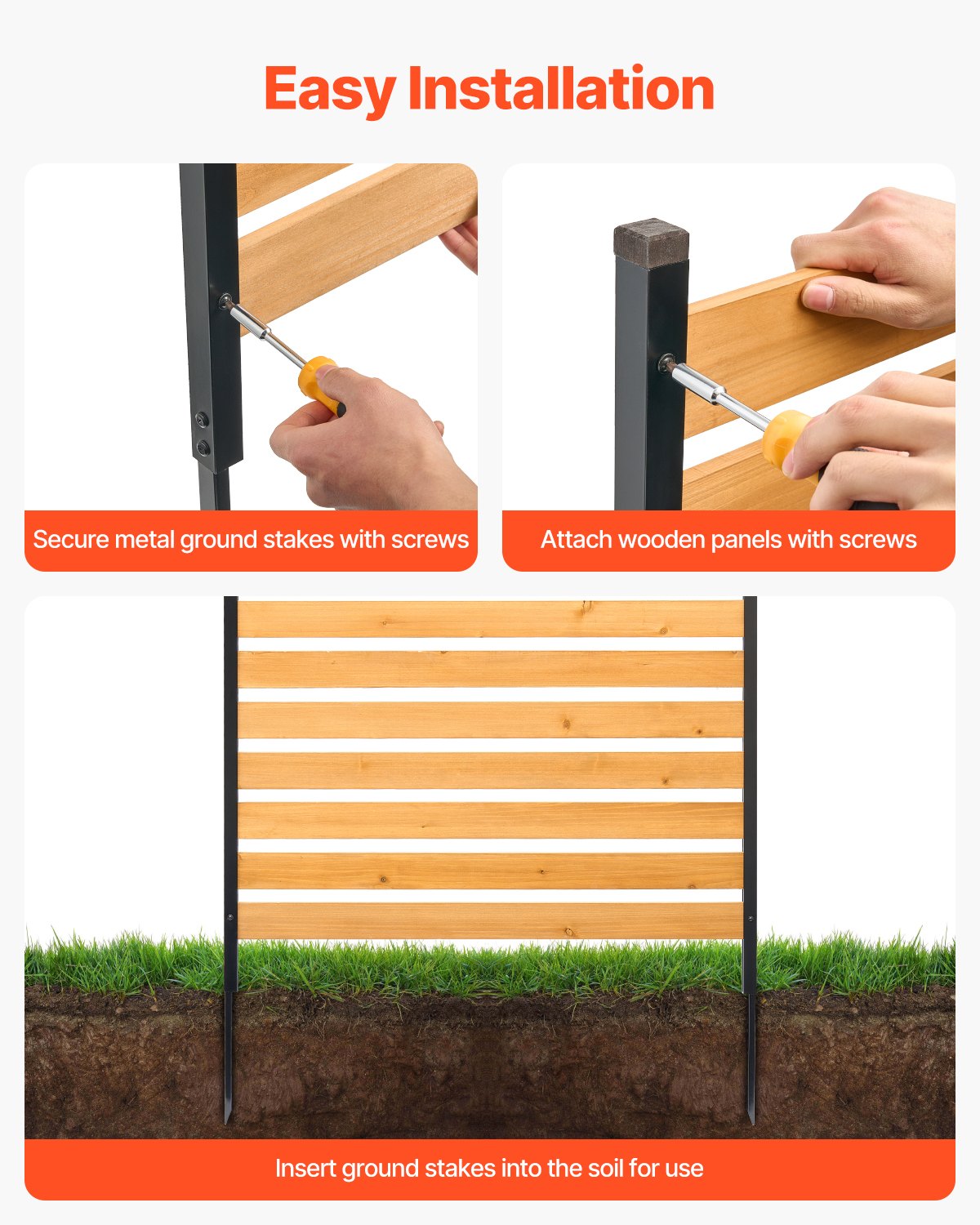 Wood Privacy Fence Panel 39' W x 61' L for Outdoor Air Conditioner and Garden Privacy