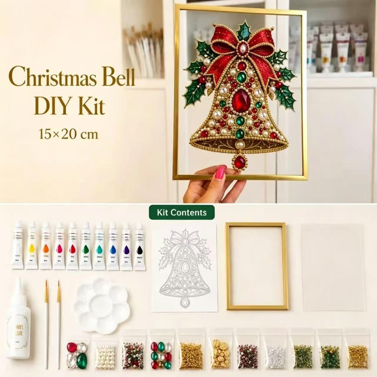 DIY Christmas Tree Jewelry Art Kit - Holiday Home Decor Craft Set