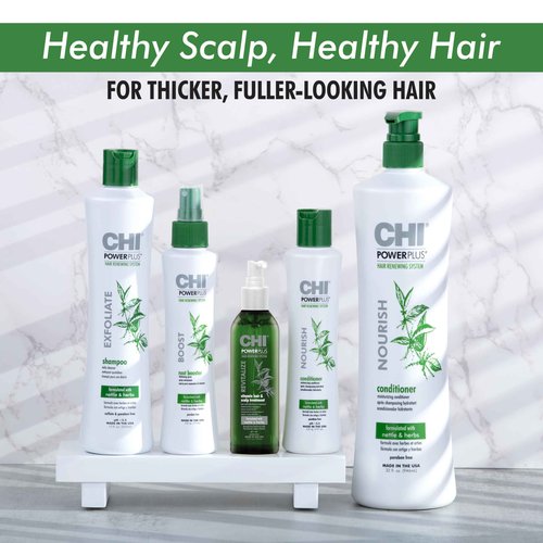 CHI Powerplus Nourishing Conditioner, Hair Renewal System For A Healthy Scalp, Relieves Tightness & Dryness, Strengthens & Protects Against UV, 32 Oz