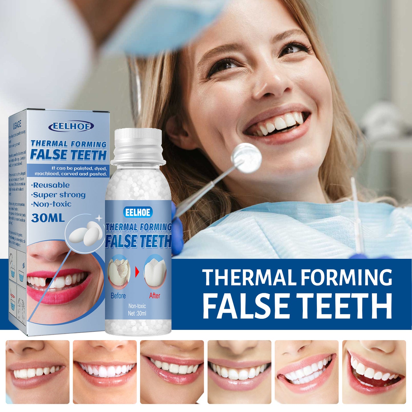 Moldable Dental Putty for Temporary Tooth Filling and Gap Repair - 30ml