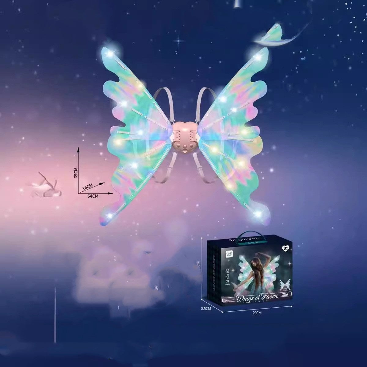 Children's Electric Luminous Butterfly Wings - Light Music Flapping Decoration