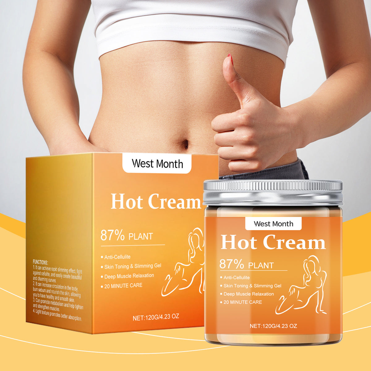 Moisturizing Body Cream for Skin Firming & Hydration - 120g