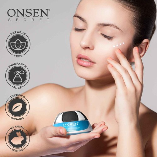 Onsen Secret Under Eye Cream Anti Aging Eye Cream Treatment Gel Sacred Japanese Hot Spring Minerals for Wrinkles and Dark Circles, Firming Eye Cream for Morning & Night (30 ml)