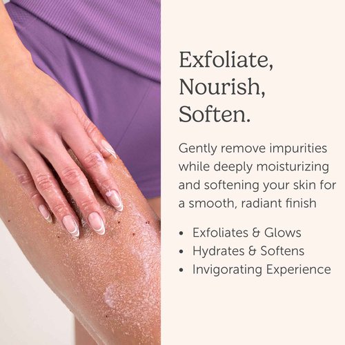 Nectar Life Exfoliating Sugar Scrub, Moisturizing Body Scrub with Coconut Oil & Shea Butter, Pre Shave Exfoliator (16 Ounce, Lavender)