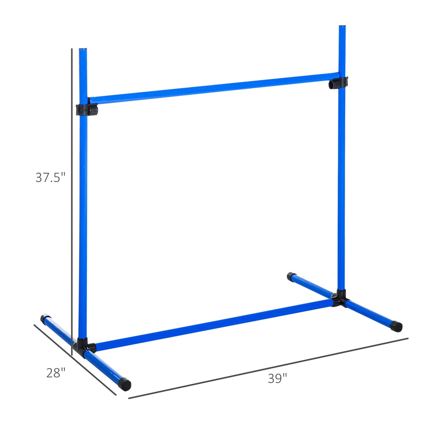 Dog Agility Training Kit with Adjustable Height Jumps and Carry Bag - Blue