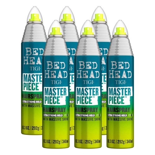 Bead Head by TIGI Masterpiece Shiny Hairspray with Strong Hold - For All Hair Types - Extra Strong Hold & Shiny Finish - Use on Dry Hair - Premium Hair Care Products for Women & Men - 10.3 oz (6 Pack)