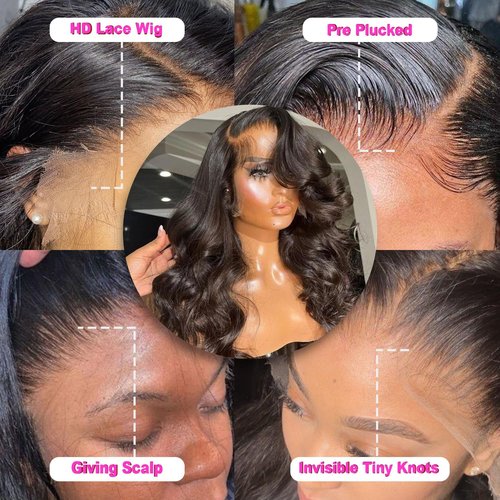 Body Wave Lace Front Wigs Human Hair 13x4 HD Lace Front Wigs for Women 200 Density Glueless Human Hair Wigs Pre Plucked with Baby Hair Natural Hairline 26 Inch