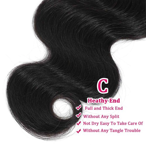 Human Hair Bundles Body Wave Bundles Human Hair 14 16 18 Inch 12A Grade 100% Unprocessed Brazilian Virgin Hair Body Wave 3 Bundles Deals Real Human Hair Extensions For Black Women Natural Black