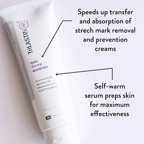 TriLASTIN Maternity Stretch Mark Prevention Cream (4oz) Bundle with Hydro-Thermal Accelerator (3oz) | Pregnancy Must-Have | Safe and Hypoallergenic Gift for First-time Moms | 2 Month Supply